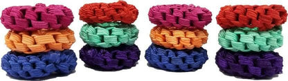 SENECIO High Elasticity Braided Colorful Mix Multicolor Rubber Ponytail Holders Rubber Bands For Girls & Women (2 sets - 24 pcs) - HalfPe