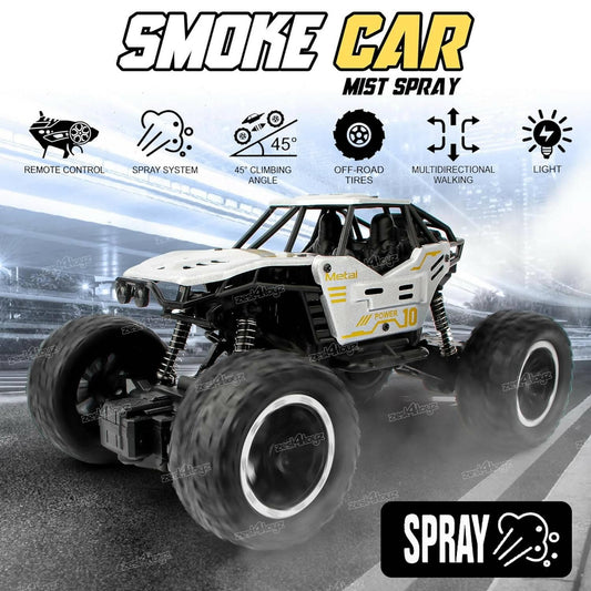 Remote Control Car for Kids with Mist Smoke Effect 2 WD Monster Truck Rock Crawler Climbing RC Toy Vehicle Car - HalfPe