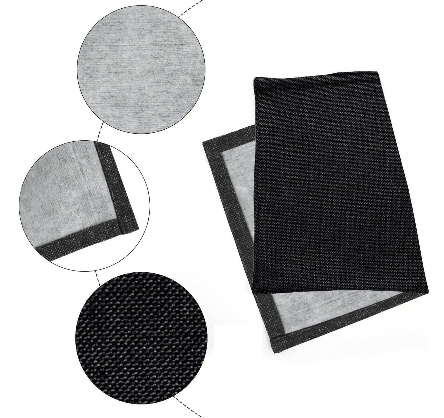 Lushomes Jute Table Mat, Black Dining Table Mat, table mats Set of 8, Also Used as kitchen mat, fridge mat, cupboard sheets for wardrobe, Jute Place mats (Pack of 8, 12x18 Inches, 30x45 Cms) - HalfPe