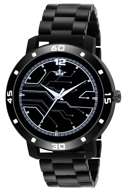 LOREM Black Professional Look Analog Watch For Men LR113 - HalfPe