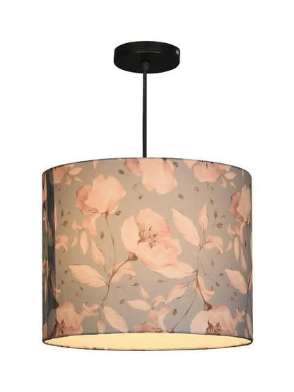 Turquoise Floral Round Hanging Shade - HalfPe