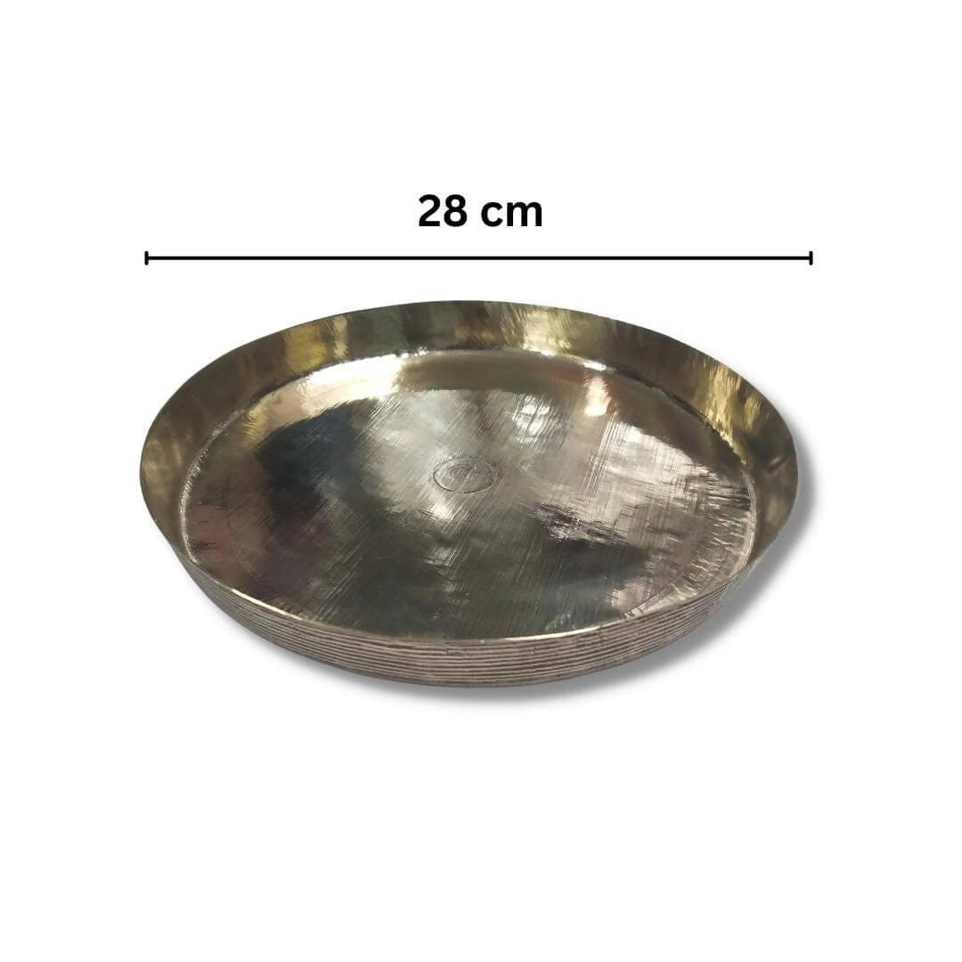 SHINI LIFESTYLE Pure Brass Dinner Plate (28 cm) - HalfPe