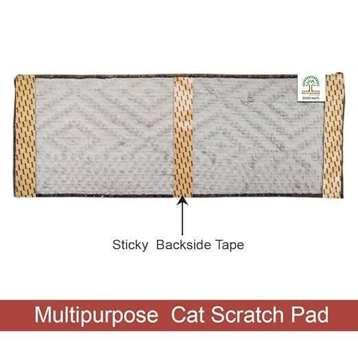 Mats Avenue Multi Use Cat Scratch Pad /Cat Scratch Post Attachable with Double Side Gum Tape (brown0 - HalfPe