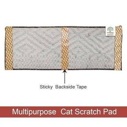 Mats Avenue Multi Use Cat Scratch Pad /Cat Scratch Post Attachable with Double Side Gum Tape (brown0 - HalfPe