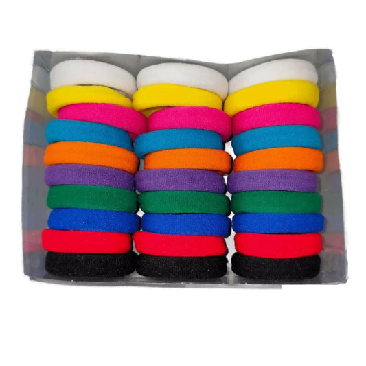 SENECIO Colorful Multicolor Stretchable Seamless Elastic Hair Ties No Damage Ponytail Holder(30Pc) - HalfPe