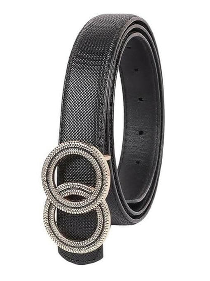 Women's Party Black Genuine Leather Belt - HalfPe