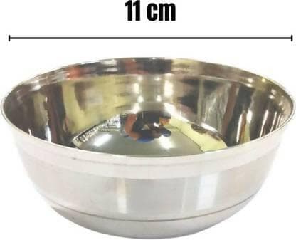 SHINI LIFESTYLE Stainless Steel Dessert Bowl Steel Bowl 11 cm, (Pack of 10, Silver) - HalfPe