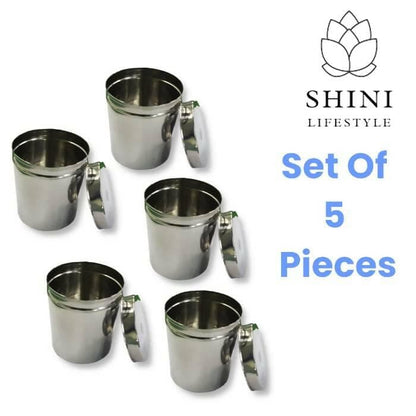 SHINI LIFESTYLE Stainless Steel 5 Pieces steel Container with Steel Jar Set - HalfPe