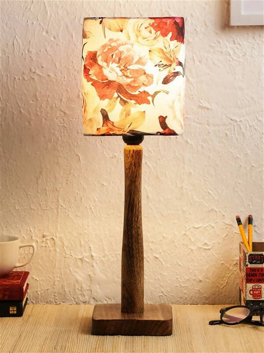 FLORAL ROSE WOODEN LAMP - HalfPe