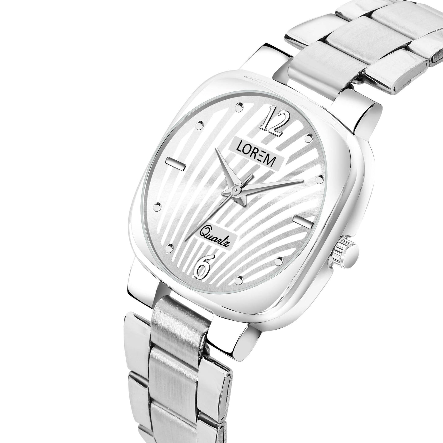 LOREM White Abstract Floral Analog Watch For Women LR306 - HalfPe