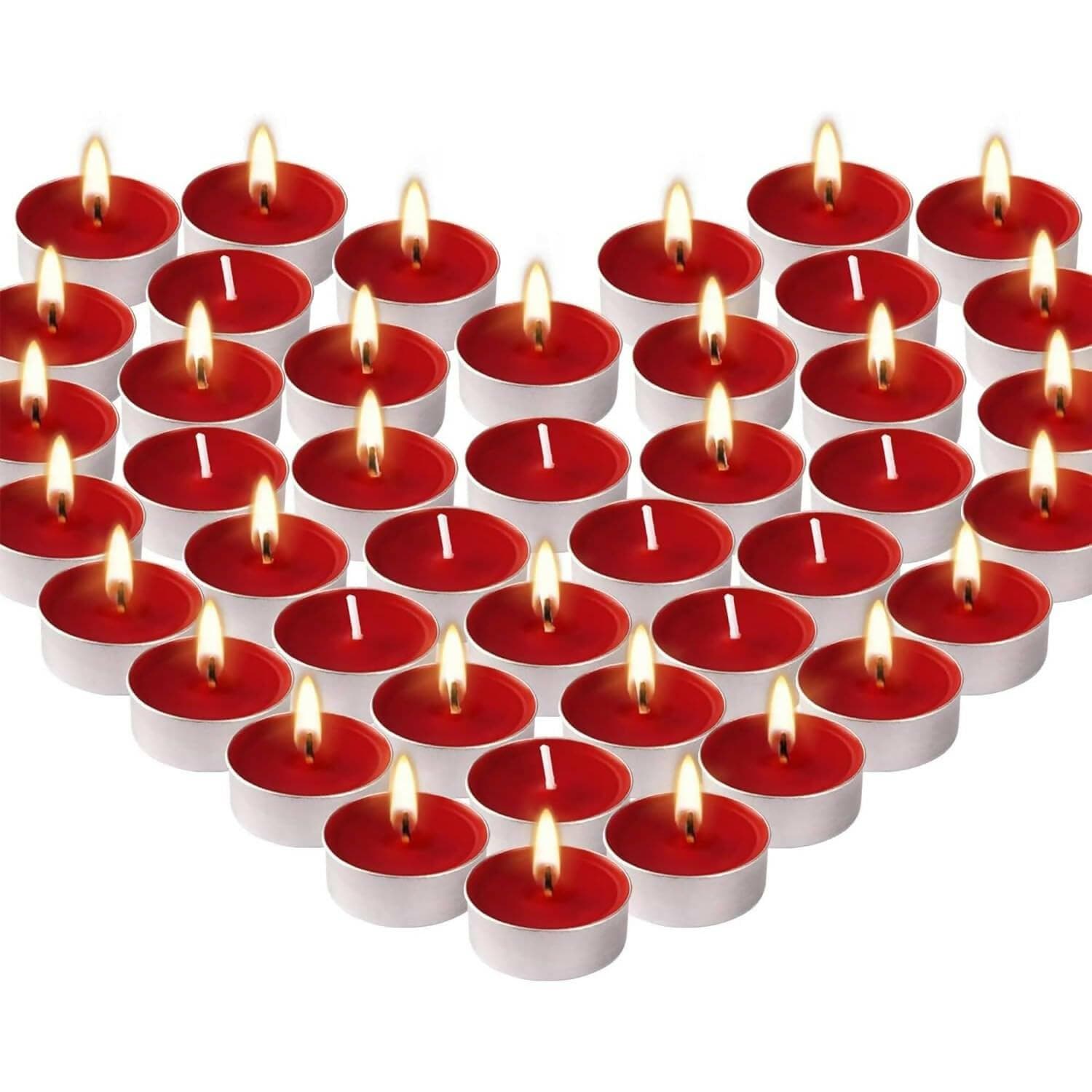 UDHWANI by Kakkumal Govindram Wax Red Tealight Candles, Plain Tea Lights Candles (Pack of 50) RED ROSE - HalfPe