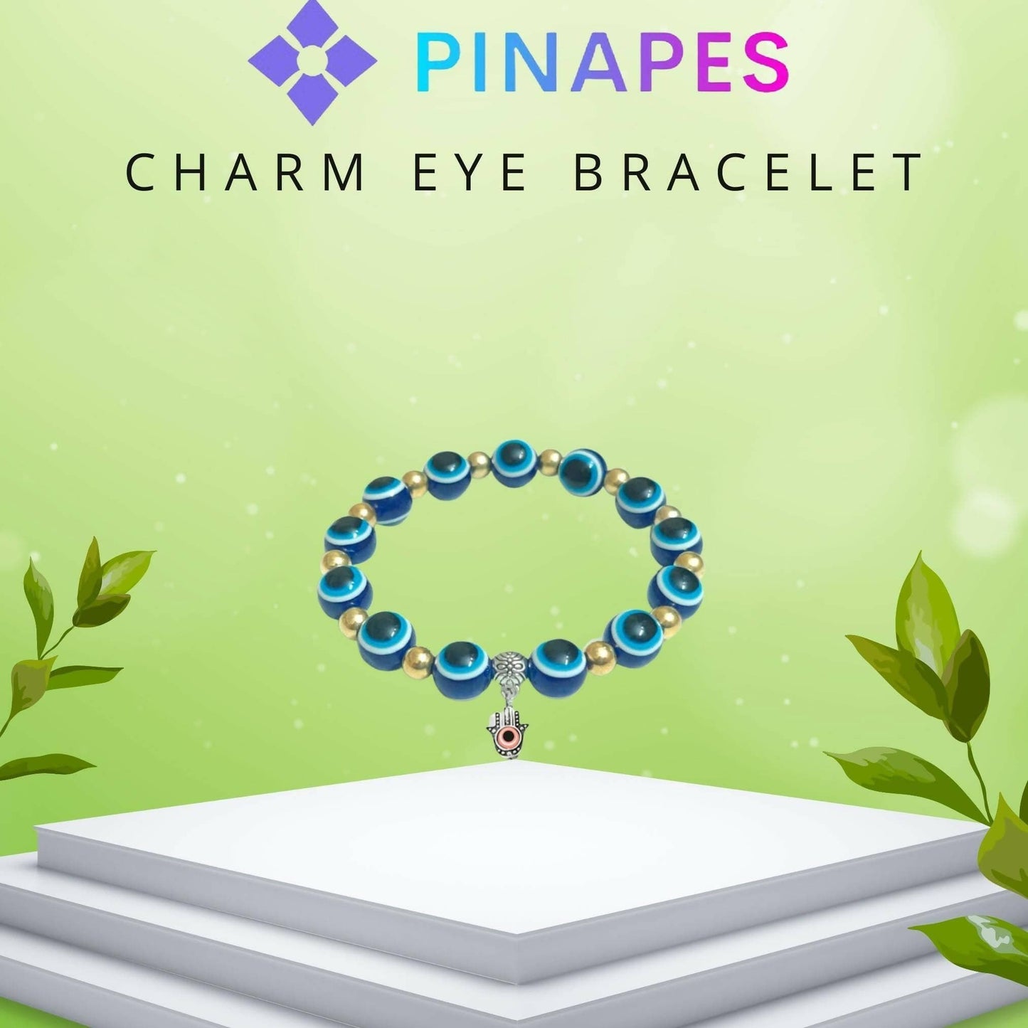 Pinapes Stylish Evil Eye Bracelet (Dark blue, pack of 2) - HalfPe