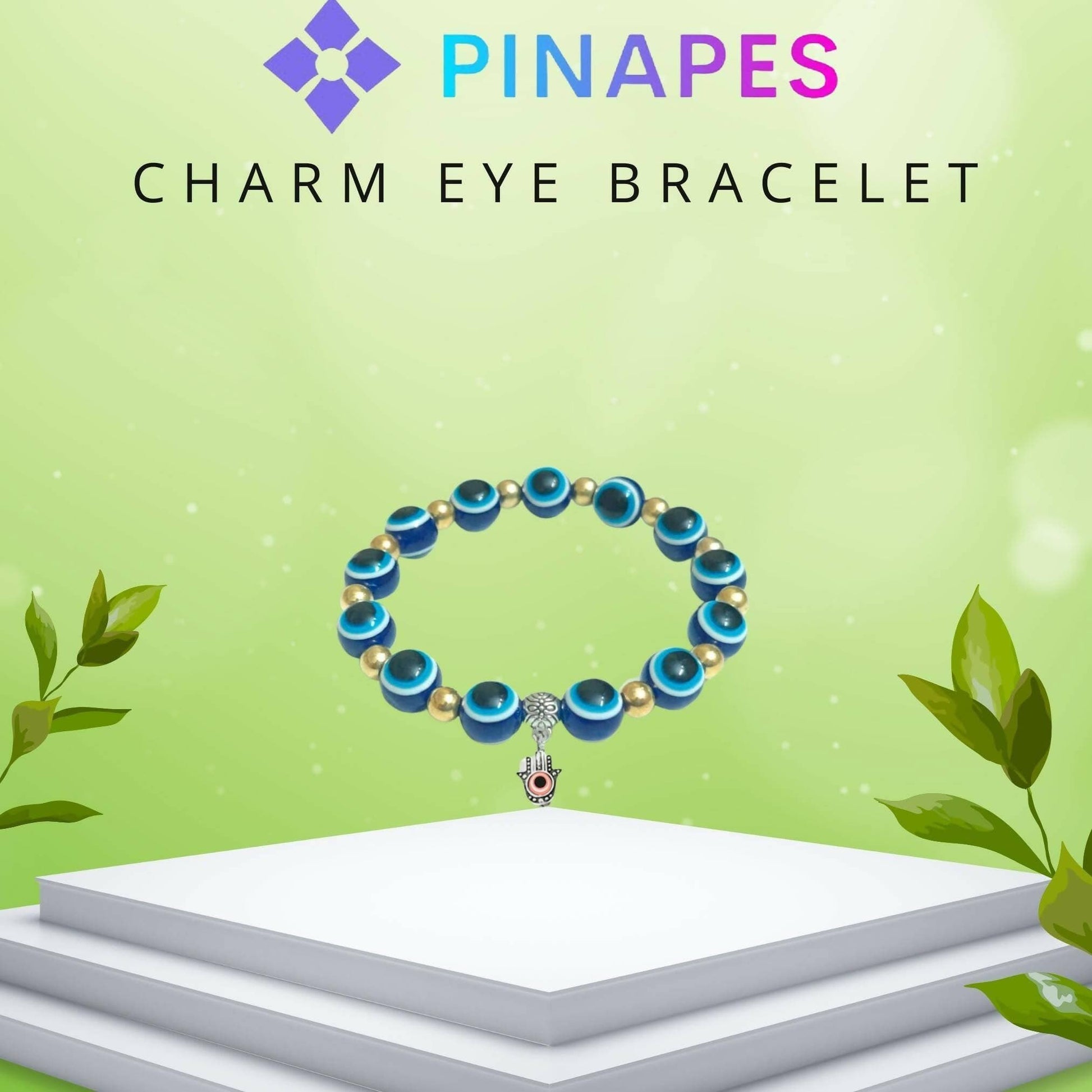 Pinapes Stylish Evil Eye Bracelet (Dark blue, pack of 2) - HalfPe