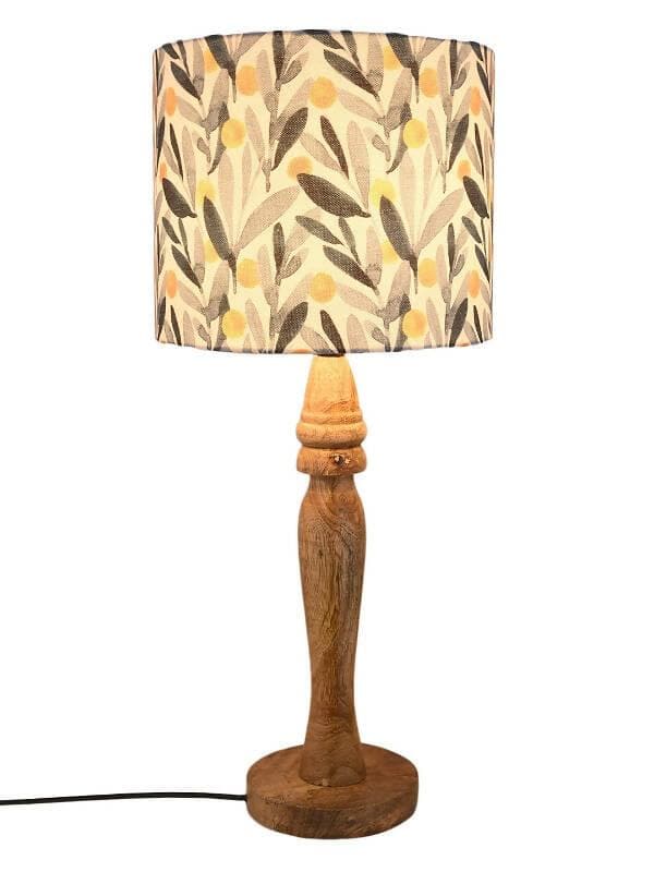 Wooden Leafy Print Lamp - HalfPe