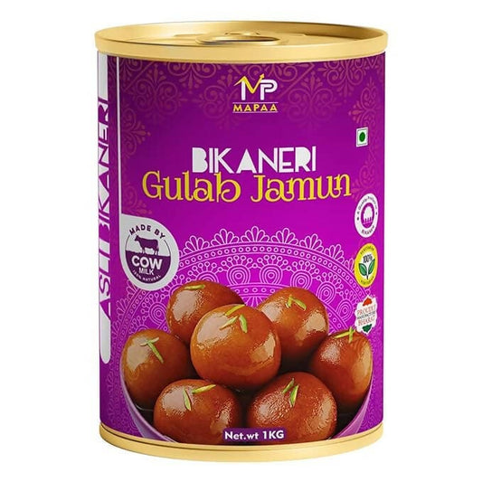 MAPAA Bikaneri Desi Ghee Gulab Jamun Ready to Eat Indian Sweets 1 KG - HalfPe