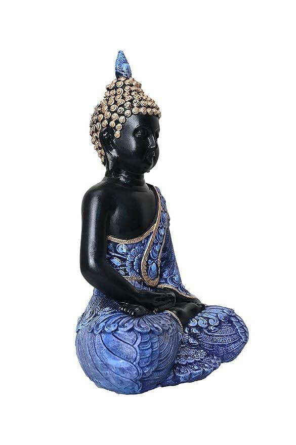 KariGhar Antique Meditating Buddha Statue Idol Perfect for Home | Prayer Room | Living Room | Decoration & Gifting (A0109 (11 in)) - HalfPe