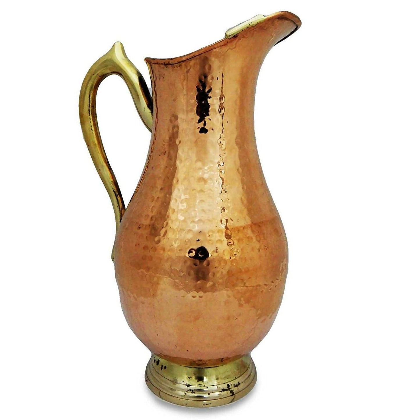 Prisha India Craft Diwali Gift Copper Royal Mughal Jug Water Pitcher Copper Hammered Drinkware Jug for Ayurveda Healing Capacity 2 L - HalfPe