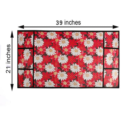 WISHLAND Single Door Fridge Cover Combo Set pf 1 Fridge Top Cover + 1 Fridge Handle Cover + 4 Multipurpose Fridge Mats (Red) - HalfPe