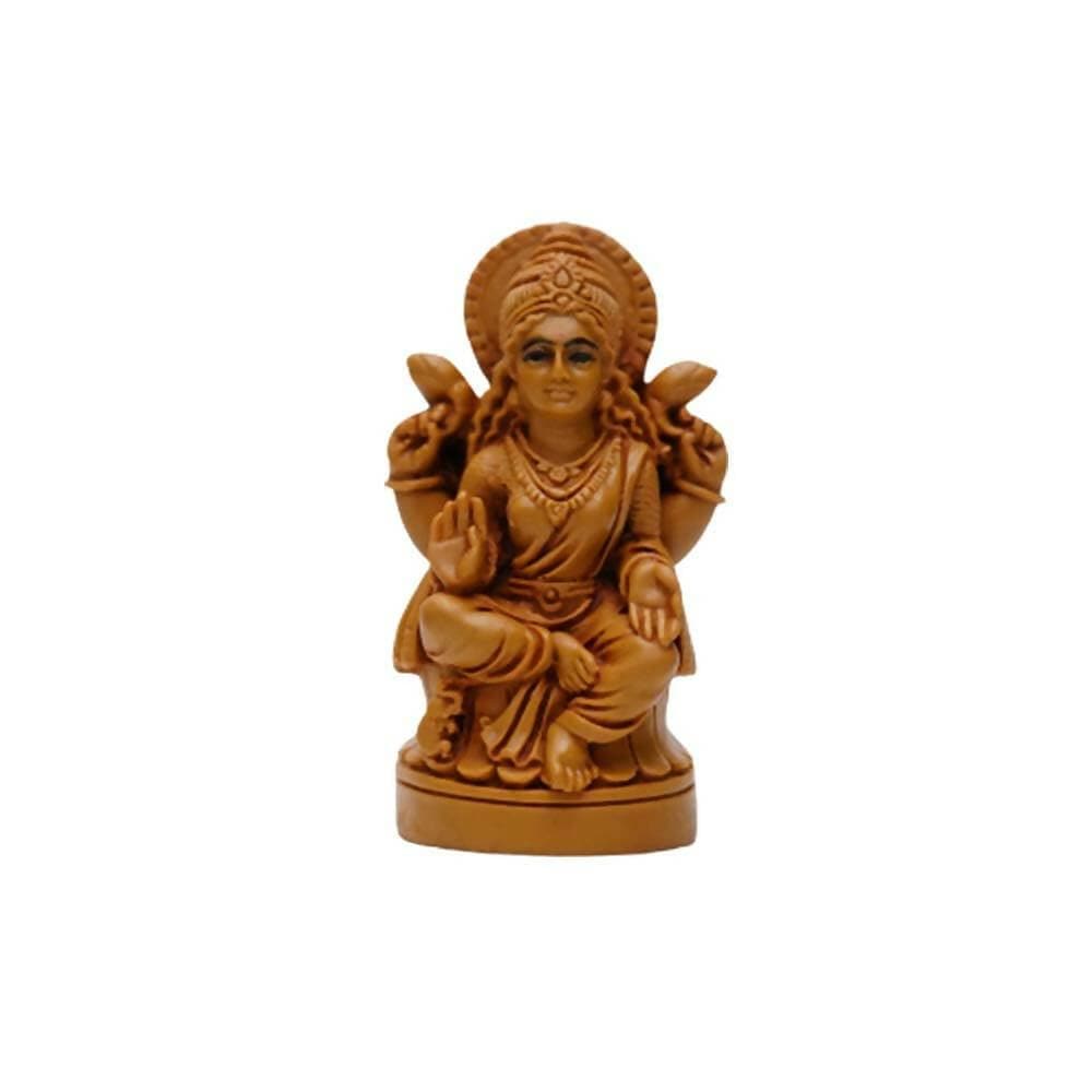 KariGhar Lakshmi Maa Idol for Home Puja Room, Gifting (Brown, 1.5X2.25X3.5 inches) - HalfPe