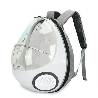 PetGains PGHC Egg-Shaped pet Travel Backpack Carrier (White) - HalfPe