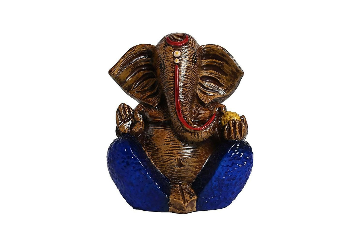 KariGhar Ganesh Ji Murti Statue for Puja Room for Home (5 inch) Multicolor (Brown) - HalfPe