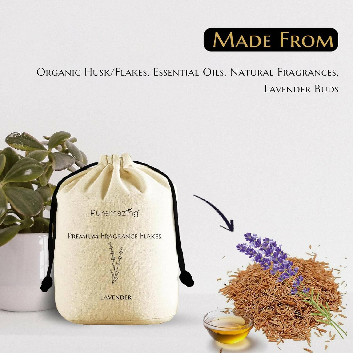 Puremazing Premium Lavender Fragrance Flakes Bag 100% Natural Essential Oil | Long Lasting Car Fresheners | Biodegradable & Eco Friendly | Car Air Freshener for Dashboard - HalfPe