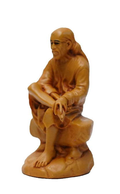 KariGhar Sai Baba Idol for Home/ Living Room/ Puja Room/ Gifting (Brown, 2.25X2.5X4.5 inches) - HalfPe