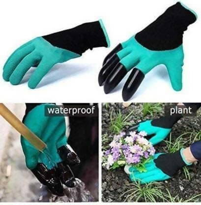 ZEVORA Garden Farming Gloves Washable with ABS Claws for Pruning, Digging Gardening Shoulder Glove - HalfPe