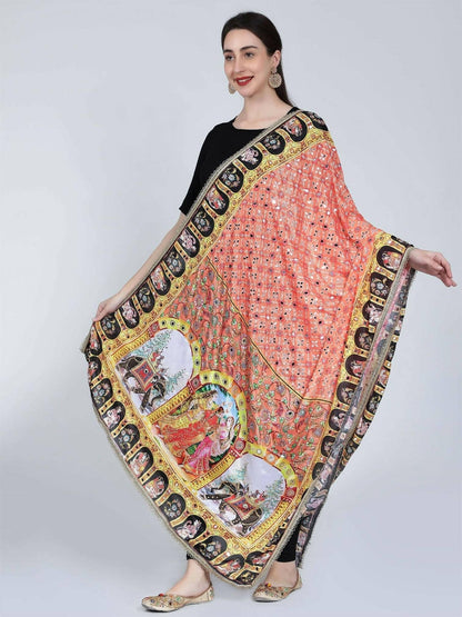 Chiffon Digital Print Pakistani Dupatta (Mirror Work) - HalfPe