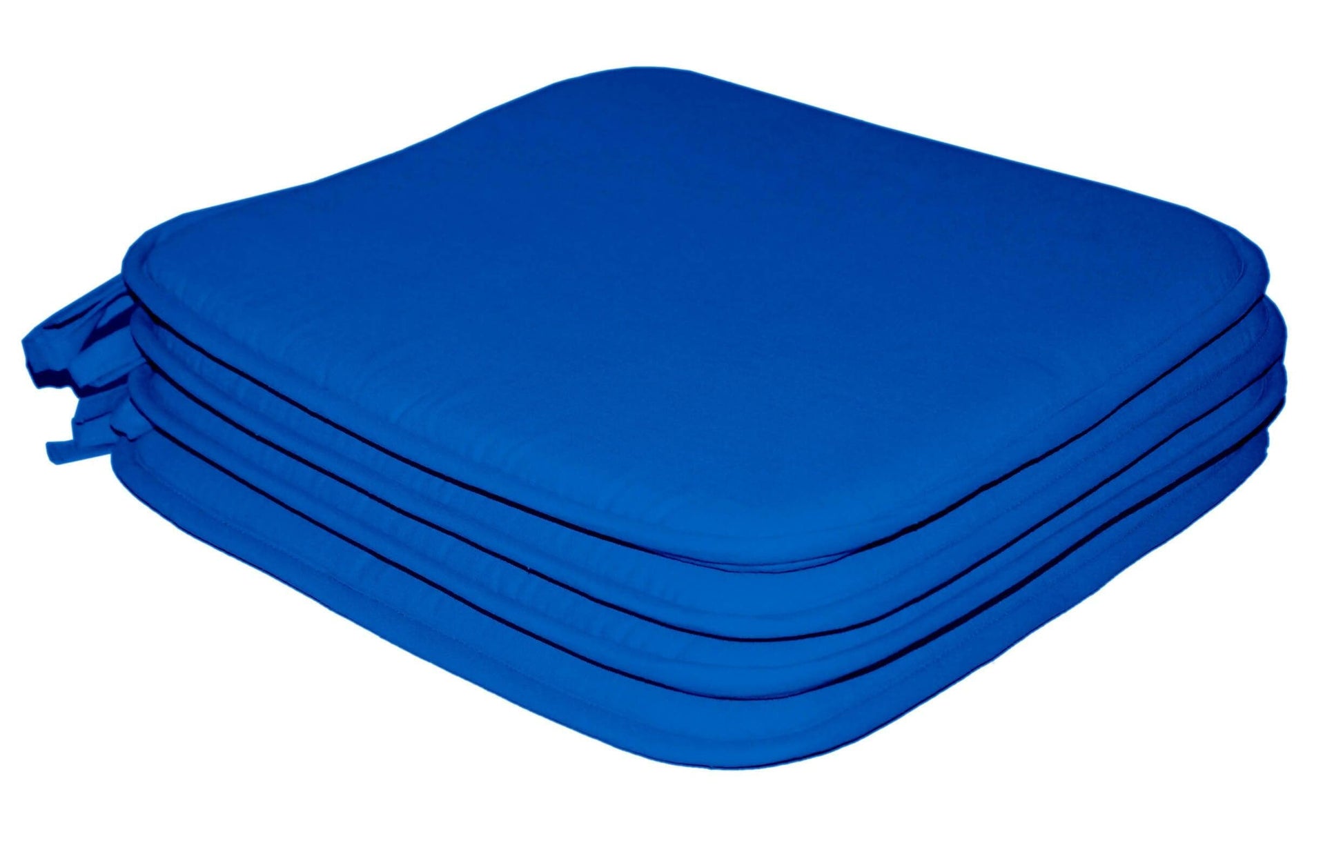 Lushomes Chair Pads set of 4, Blue , Reversible, driver seat cushion for car, dining chair cushion, cushion for car, tie up cushions for chairs, (15x15 Inch, 1/2 Inch Foam Height, 4 Strings, 4 Pc) - HalfPe