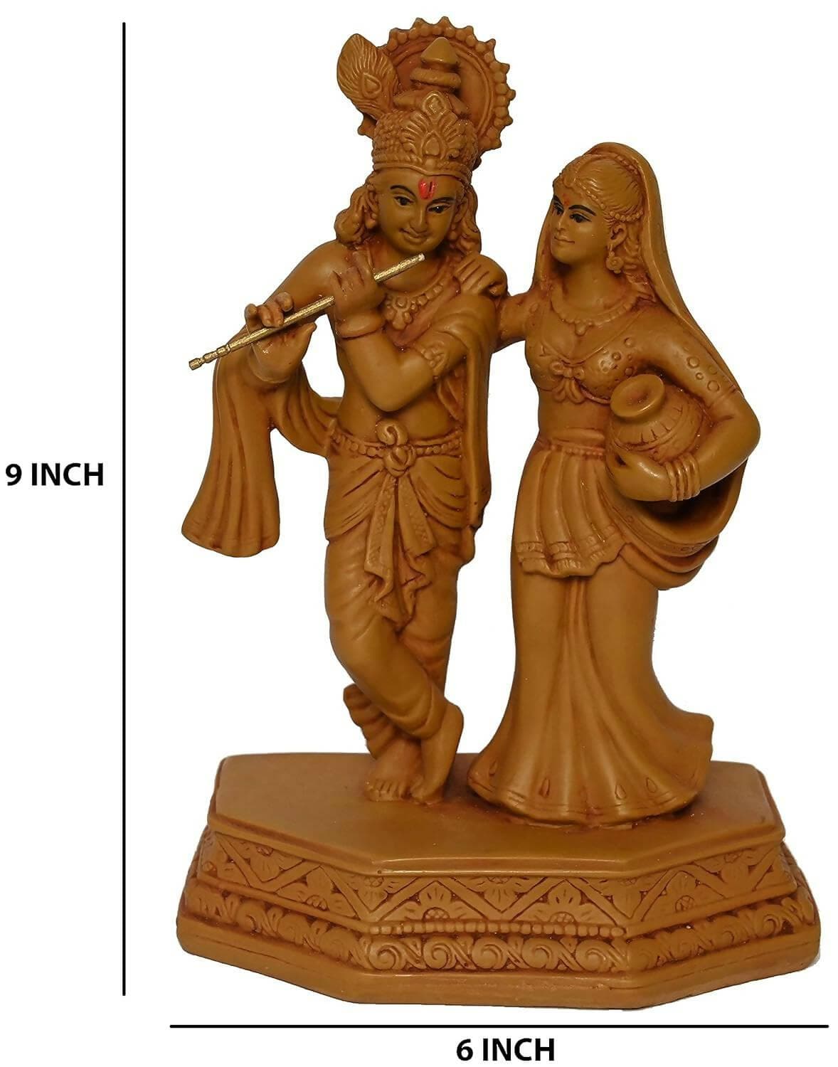 KariGhar Radha Krishna with Flute Idol for Home/ Living Room/ Puja Room/ Gifting - HalfPe