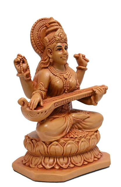 KariGhar Polyresin Saraswati Mata Idol Perfect For Home | Drawing Room | Puja Ghar | Decoration & Gifting - HalfPe