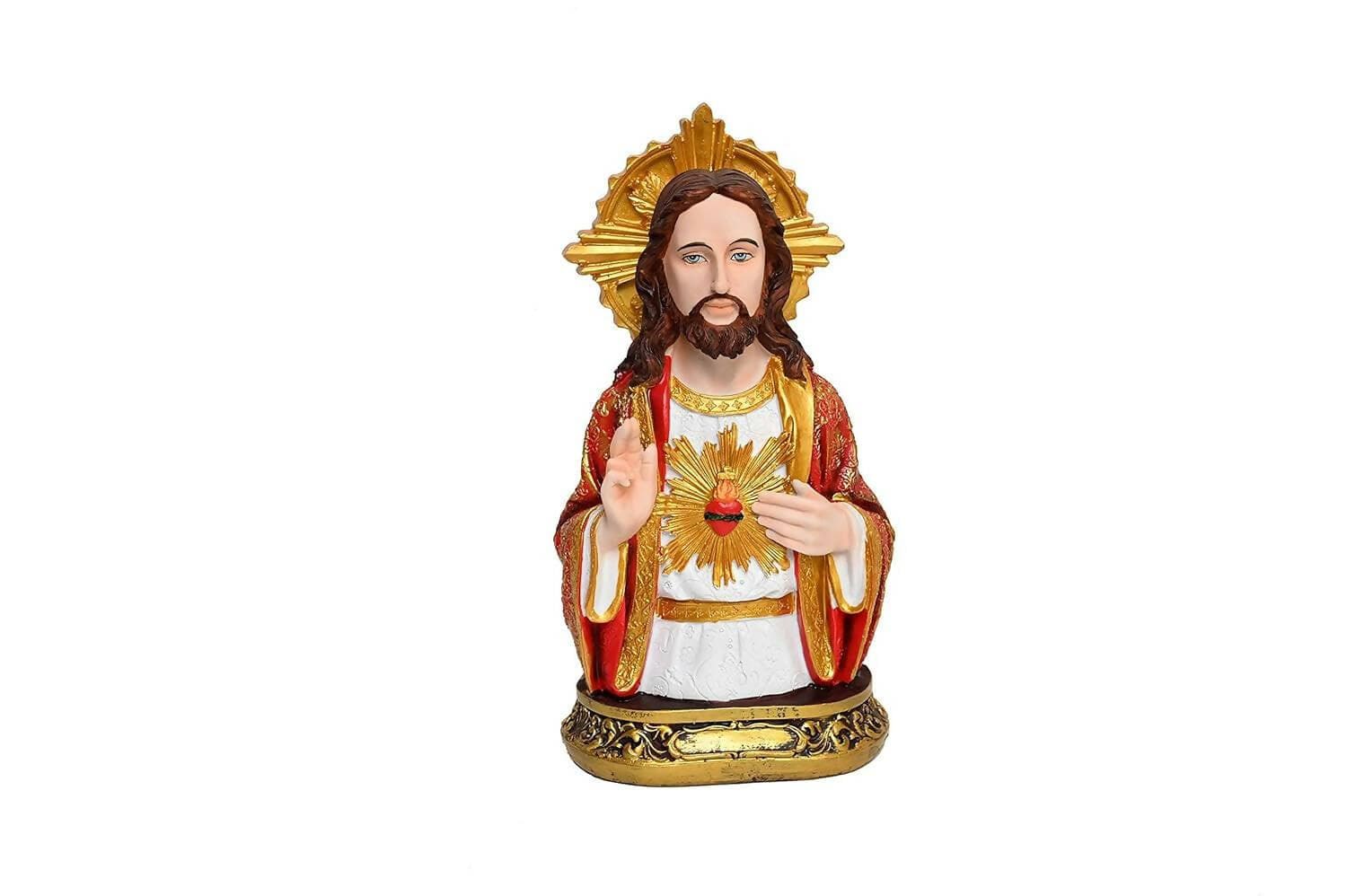 KariGhar Sacred heart of Jesus / Immaculate Heart of Mary Catholic Statues for Home - HalfPe