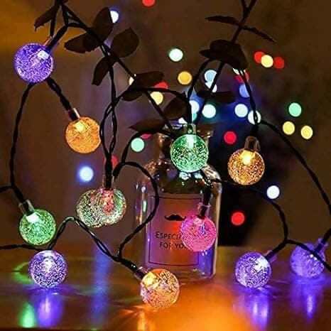 Multicolor Crystal bubble Snowflake Shaped ball LED string light (14 lightS) - HalfPe