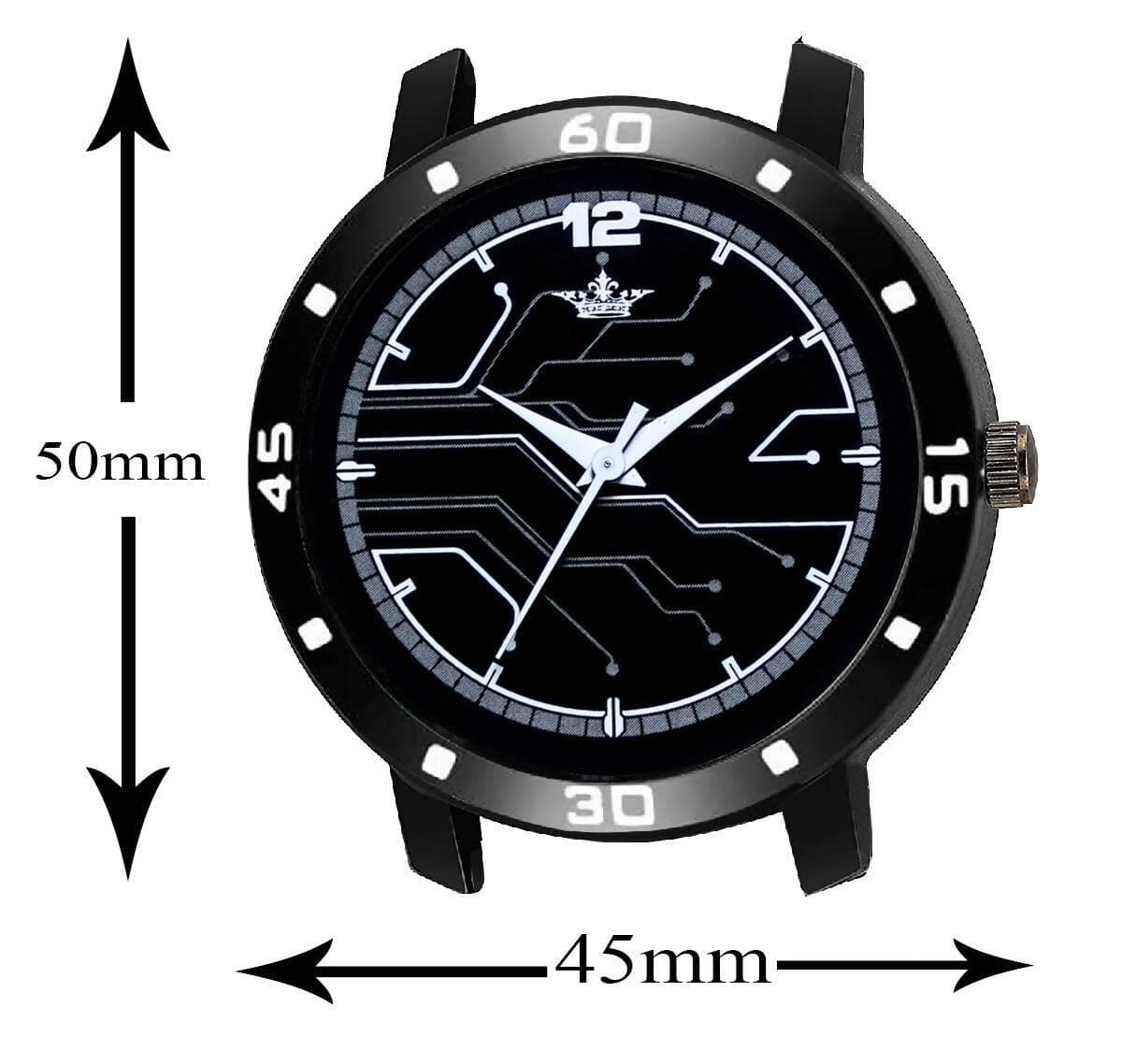 LOREM Black Professional Look Analog Watch For Men LR113 - HalfPe