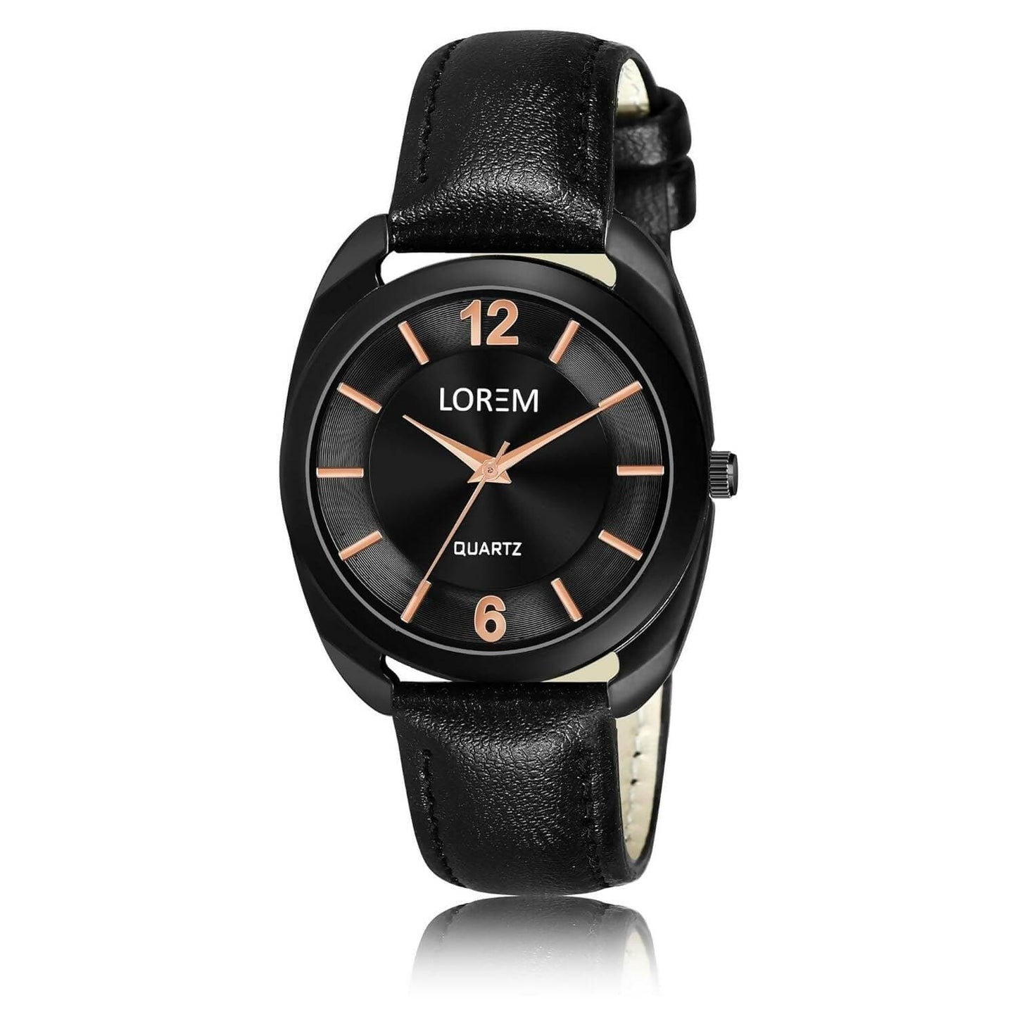 LOREM Black Stylish Dial Analog Watch For Women LR322 - HalfPe