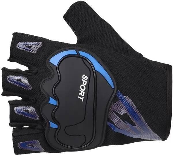 Half Fingered Sports Glove XL Riding Gloves (Black) - HalfPe