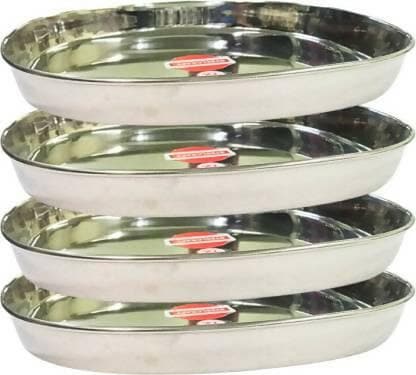 SHINI LIFESTYLE Stainless Steel rice plate (pack of 4) - HalfPe