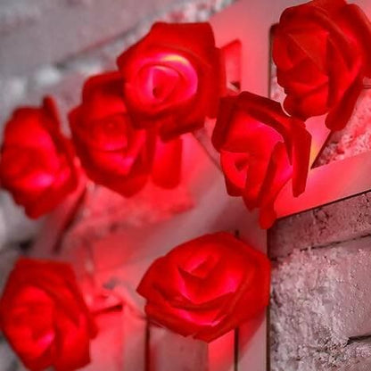 Red Rose Flower LED string light (14 Rose) - HalfPe