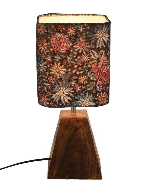 Pyramid Black Floral Stich Lamp - HalfPe