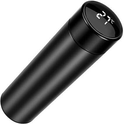 Black Temperature Water-bottle - HalfPe