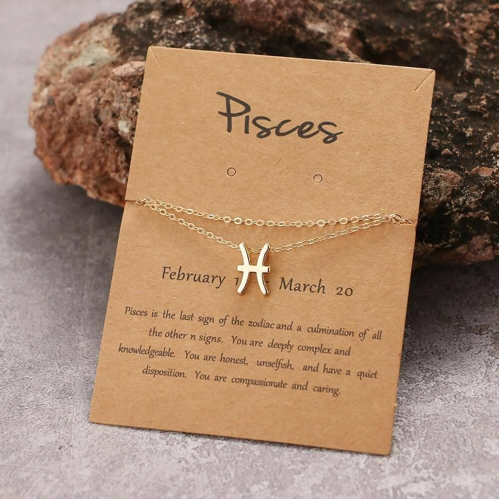 Pinapes Astrological Sign Pendant and Pisces Necklace - HalfPe