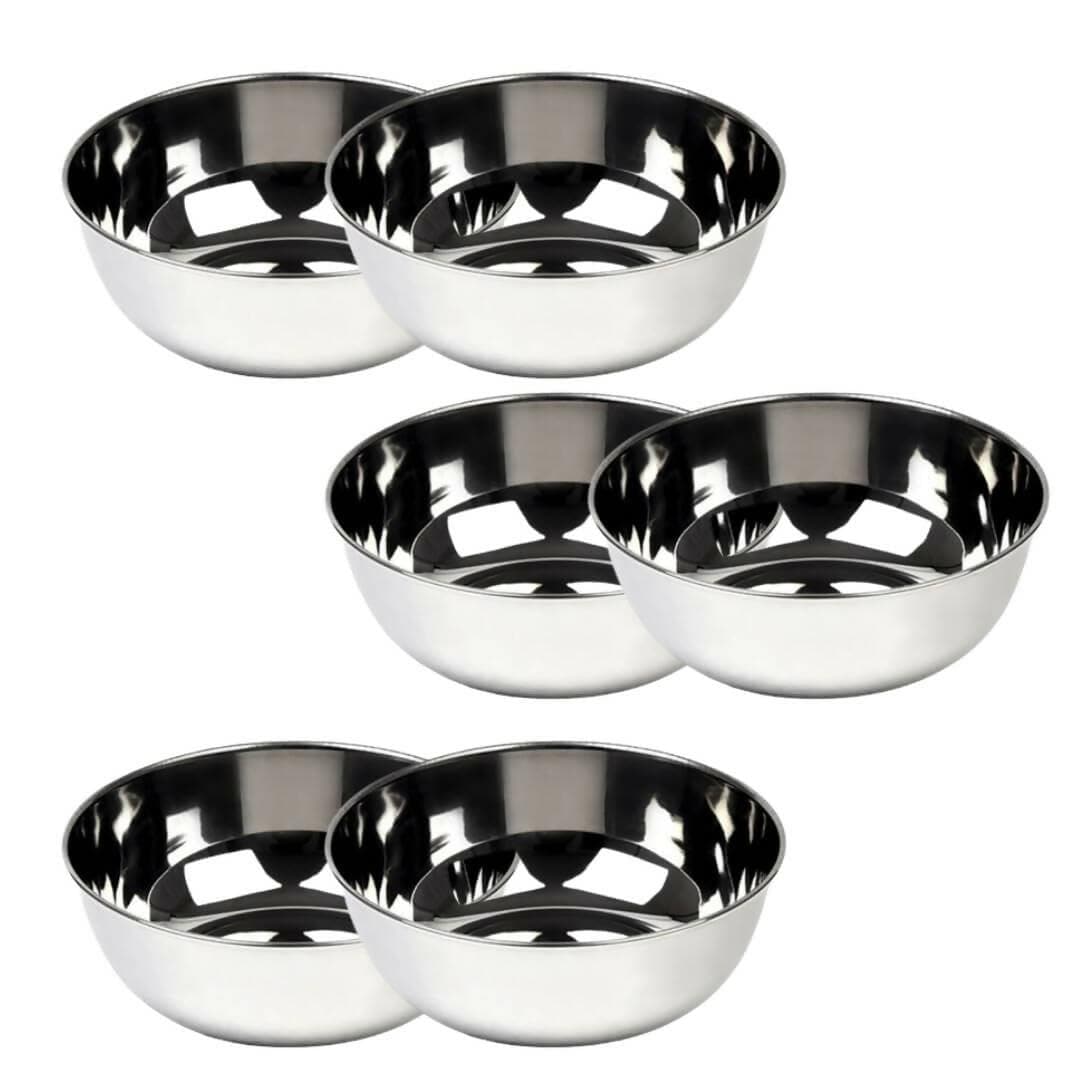 SHINI LIFESTYLE Steel Heavy Gauge Solid Bowl (Pack of 6) - HalfPe