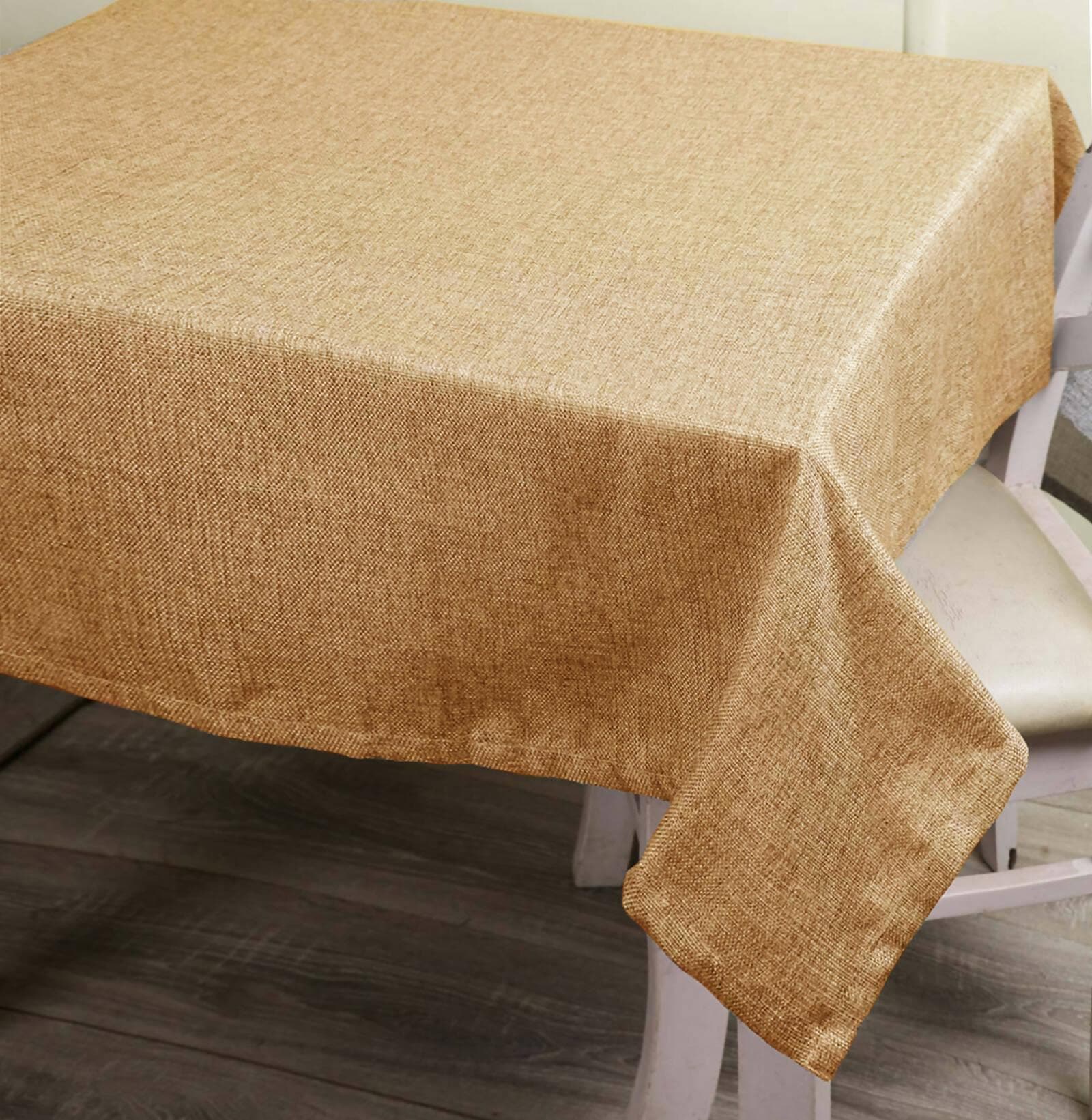 Lushomes Jute table cloth, dining table cover 6 seater, table cloth for 6 seater dining table, Rectangle dining cover, Jute Table Cover, beige (Pk of 1, Size: 50x75 Inch, 4 FTx6 FT Approx) - HalfPe