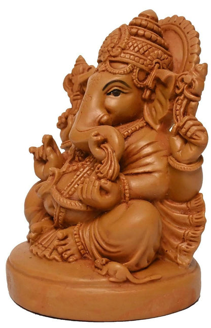 KariGhar Polyresin Ganesha Ganpati Bappa Idol Perfect For Drawing Room | Bedroom | Puja Ghar - HalfPe