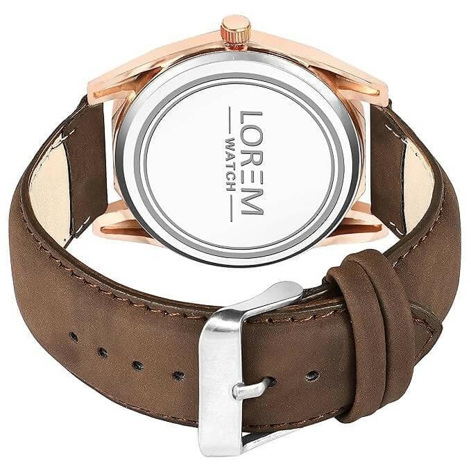 LOREM Brown 3d embossed Dial Analog Watch For Men LR83 - HalfPe