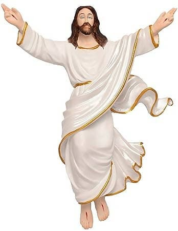 KariGhar® Risen Christ 18 inches Catholic Idol Perfect for Prayer Room/Drawing Room/Bedroom/Gifting & Decoration Purpose (9 x 37 x 46 cm) (White) - HalfPe