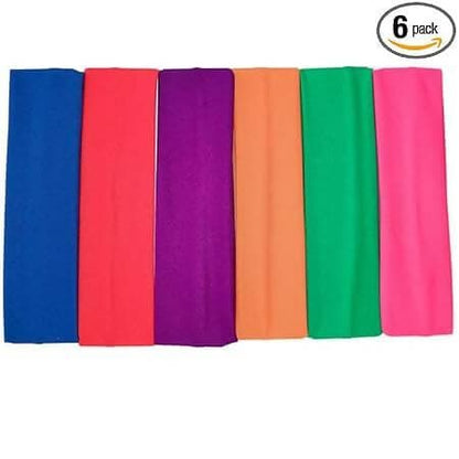 SENECIO 6Pc Colorful Multicolor Gym Workout Soft Stretchable Sport Makeup Headband - HalfPe