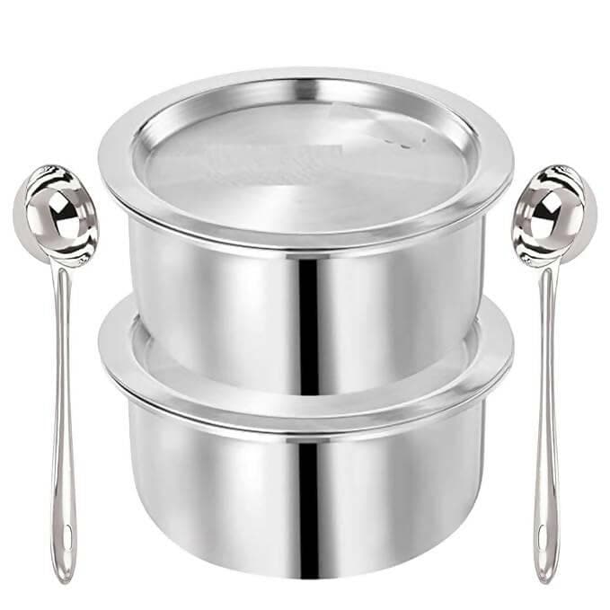 SHINI LIFETSYLE Aluminium Bhagona, Patila, Tope, Pateli,Milk Pot with ladle (20cm) - HalfPe