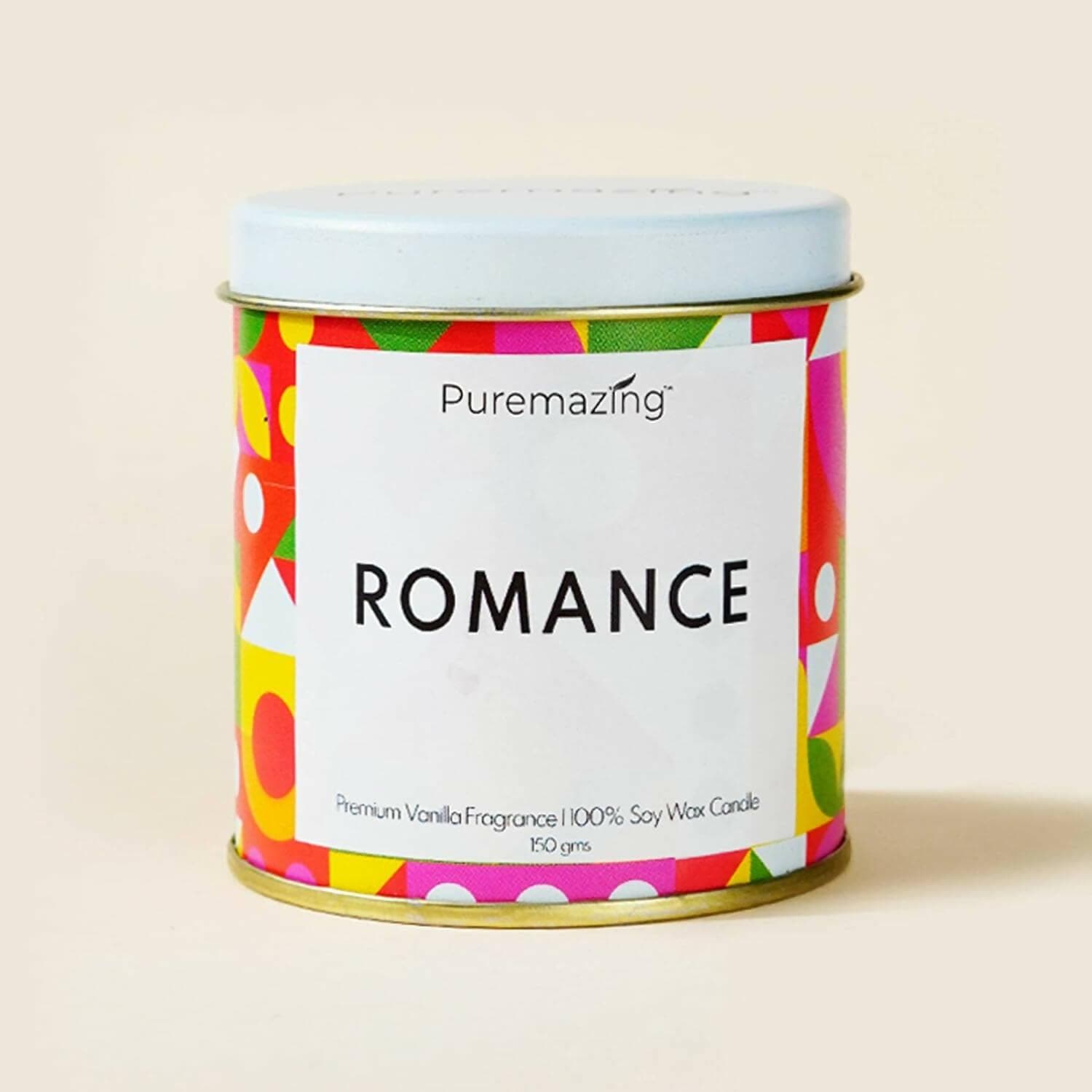 Puremazing Premium 100% Soy Wax Candle | Romance - Vanilla Fragranced Candle Tin Jar with Wooden Wick | Burning time of Upto 35 Hours | Soy Candles for Home Scented | Handmade Votive Candles - HalfPe